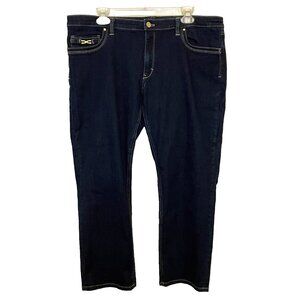 White House Black Market Womens Jeans Crop Straight Leg Size 16 Dark Wash Denim